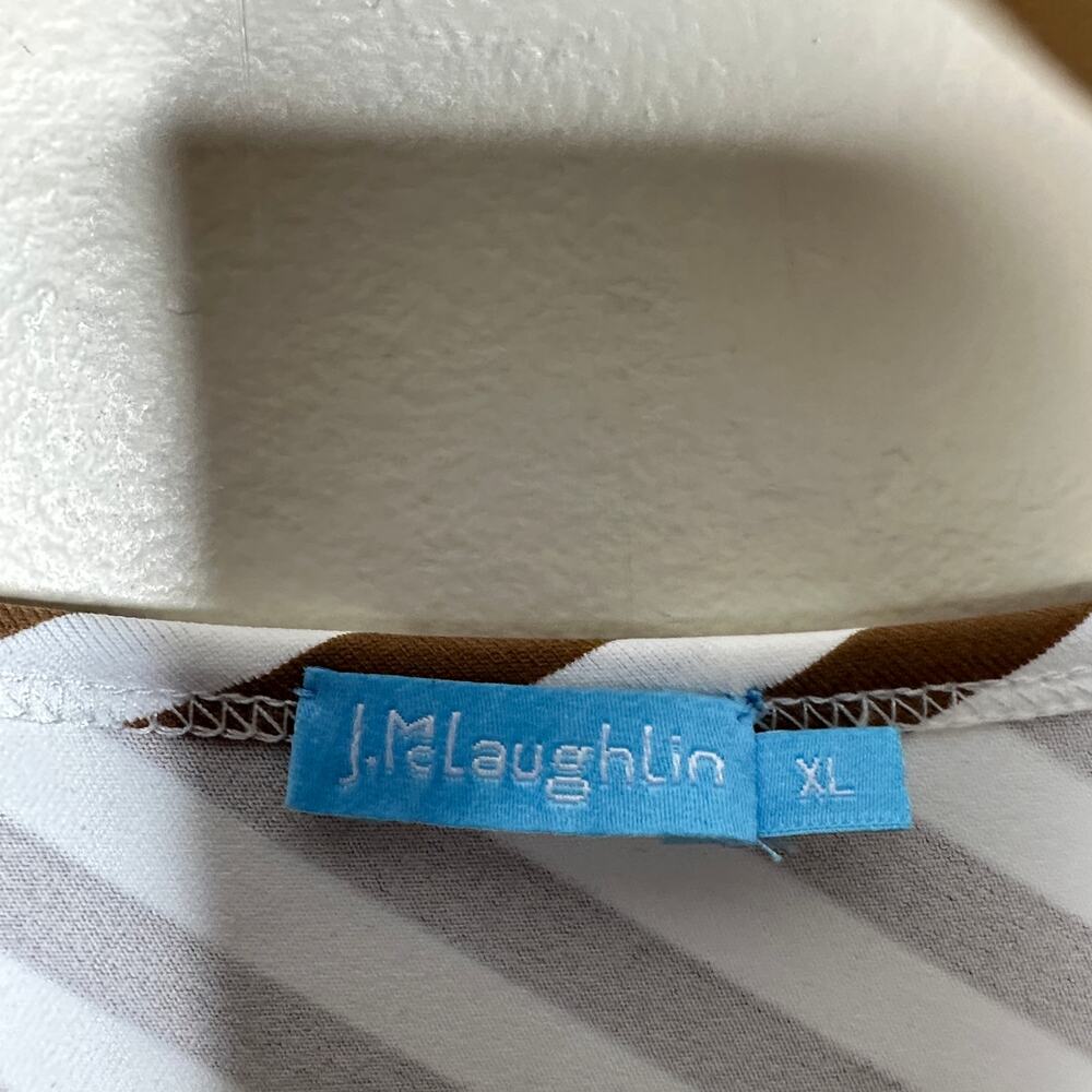 J. MCLAUGHLIN Elora Catalina Cloth Tie Dress Bangle Stripe Brown Sz XL $218 {O5} - Picture 5 of 6